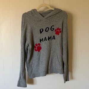 Lou & Grey Gray Hoodie with Red Paw Design